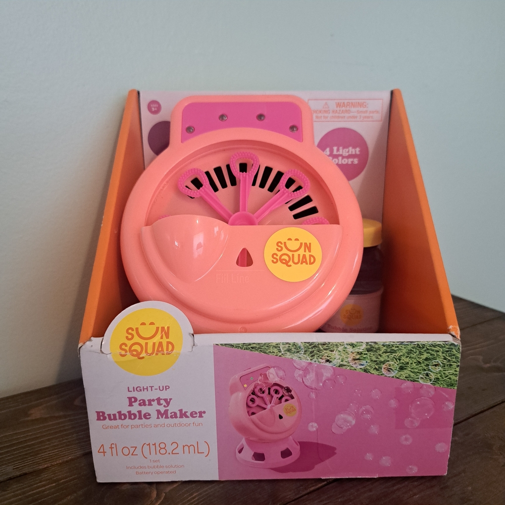 🌟3 For $12 🌟Sun Squad Light-Up Party Bubble Maker - Pink/Peach